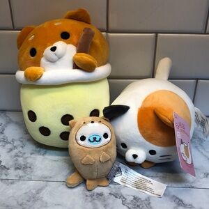 Corgi BOBA Tea, Cat & Sealbear Plushies